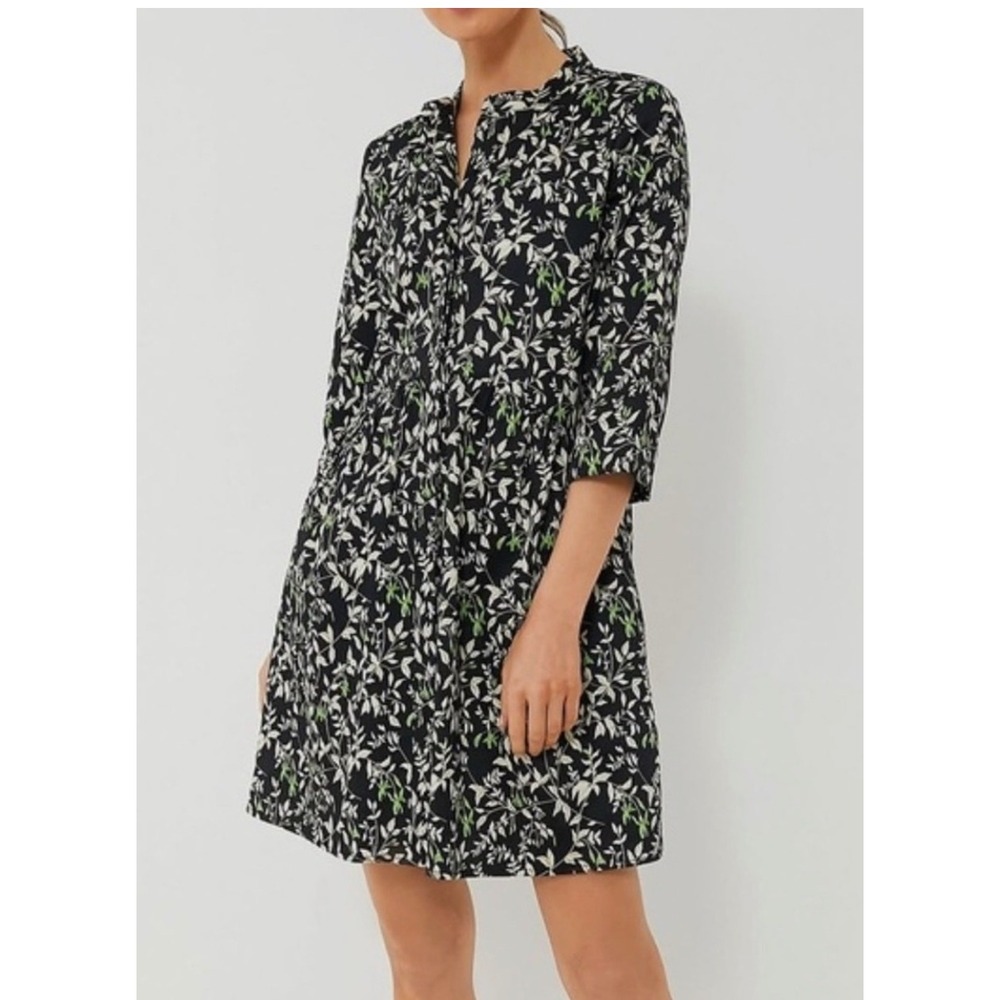 Tuckernuck Black Verdant Iris Royal Shirt Dress Women XL